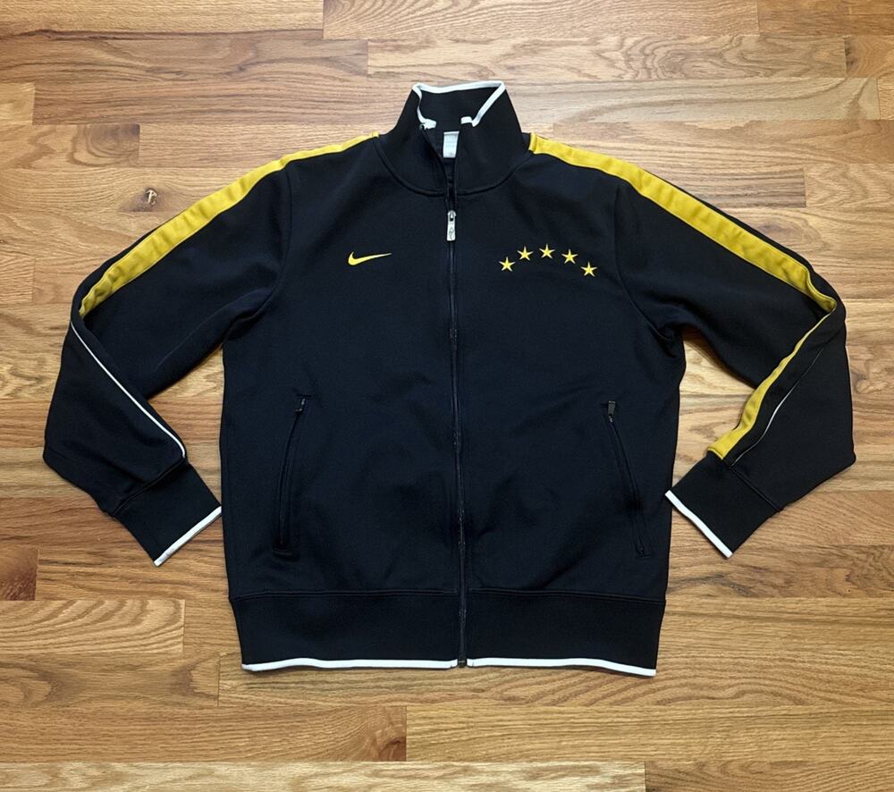 BRAZIL 2013 2014 N98 AUTHENTIC TRACK JACKET NIKE 392718-010 sz M MEN BLACK